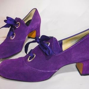 COPY - Miss America Purple Suede Heels Sz 7.5 Nar…